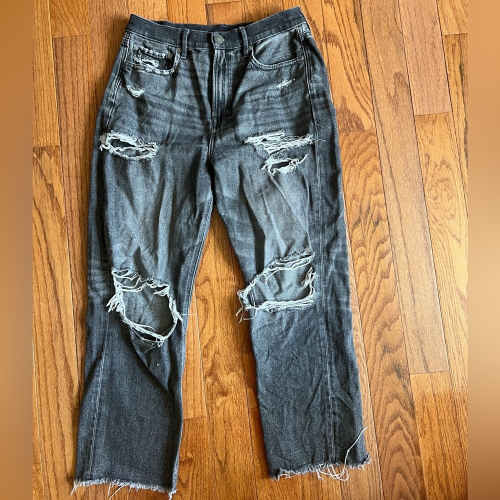 AE ripped mom jeans